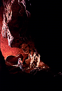 Christophe Delestre inside Murubbeh Cave