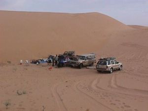 Our campsite among the Dahna dunes (photo M. Alshanti)