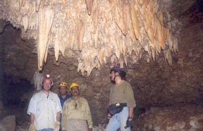 Lars Bjurstrom, Waddia Kashkari, Mohammed Halawani and Marc Lamontagne in Surprise Cave