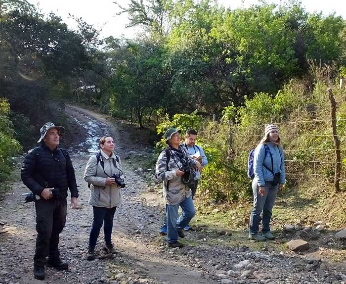 Bird watchers on the way to Las Pilas