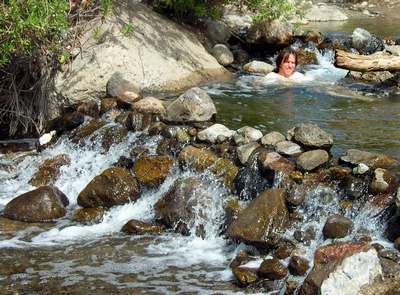 Enjoying a natural Jacuzzi in Rio Caliente