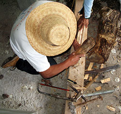 Assemblage of tools for making an atlatl